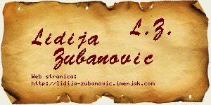 Lidija Zubanović vizit kartica